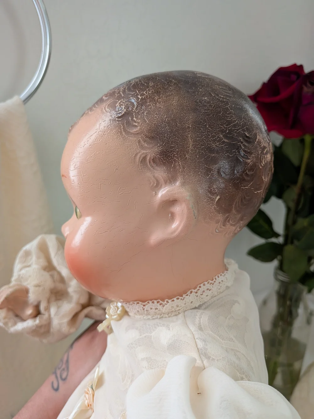 Vintage Ideal Doll No. 20 Composition Baby Doll Sleep Eyes Molded Hair